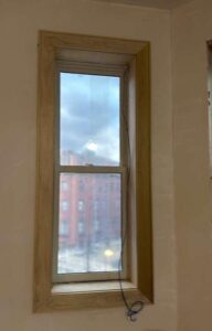 Custom wood window trim installation and finish carpentry in Massachusetts